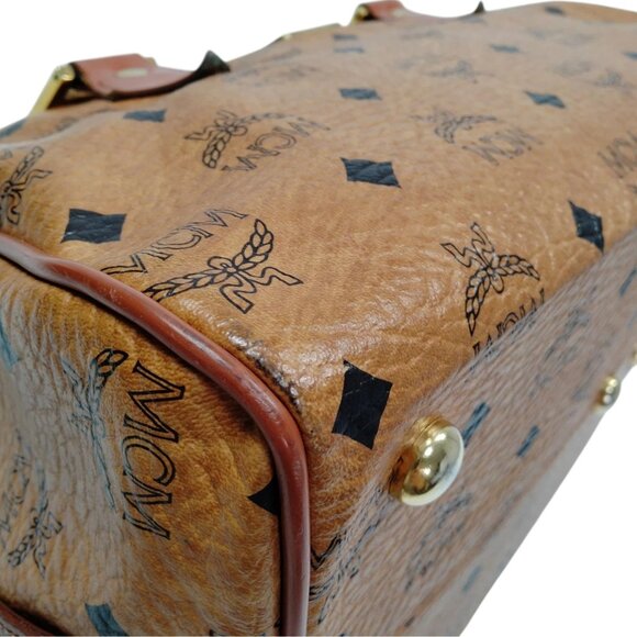 (L3) Authentic MCM Hand Bag Brown PVC Luxury Vintage Designer Handbag - Picture 5 of 10
